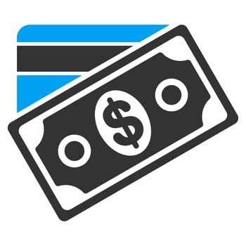 Money raster icon. Style is bicolor flat symbol, blue and gray colors, rounded angles, white background.