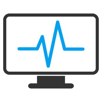 Monitoring raster icon. Style is bicolor flat symbol, blue and gray colors, rounded angles, white background.