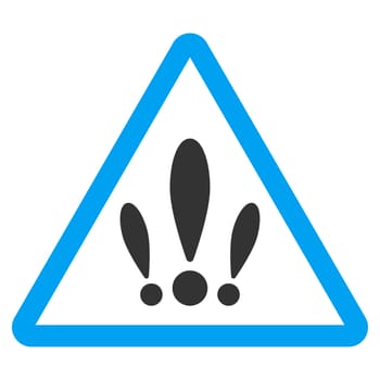 Multiple Problems raster icon. Style is bicolor flat symbol, blue and gray colors, rounded angles, white background.