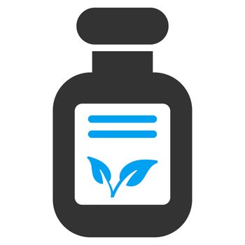Natural Drugs raster icon. Style is bicolor flat symbol, blue and gray colors, rounded angles, white background.