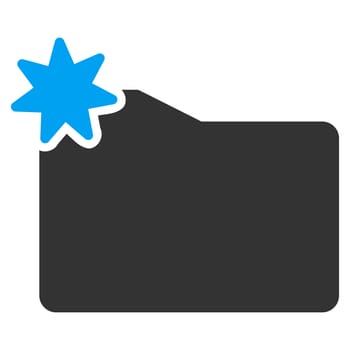 New Folder raster icon. Style is bicolor flat symbol, blue and gray colors, rounded angles, white background.