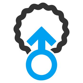 Ovum Penetration raster icon. Style is bicolor flat symbol, blue and gray colors, rounded angles, white background.