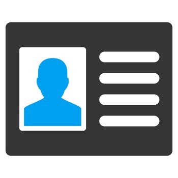Patient Account raster icon. Style is bicolor flat symbol, blue and gray colors, rounded angles, white background.
