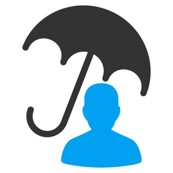 Patient Care raster icon. Style is bicolor flat symbol, blue and gray colors, rounded angles, white background.
