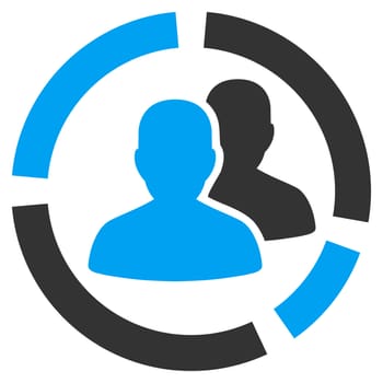 Patient Diagram raster icon. Style is bicolor flat symbol, blue and gray colors, rounded angles, white background.
