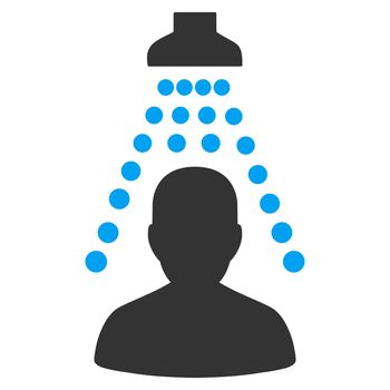Patient Disinfection raster icon. Style is bicolor flat symbol, blue and gray colors, rounded angles, white background.