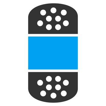 Plaster raster icon. Style is bicolor flat symbol, blue and gray colors, rounded angles, white background.