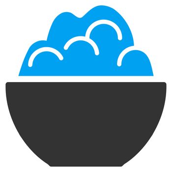 Porriage raster icon. Style is bicolor flat symbol, blue and gray colors, rounded angles, white background.