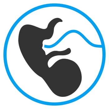 Pregnancy raster icon. Style is bicolor flat symbol, blue and gray colors, rounded angles, white background.