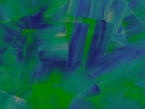 Acrylic in blue and green