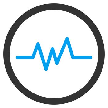 Pulse Monitoring raster icon. Style is bicolor flat symbol, blue and gray colors, rounded angles, white background.