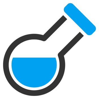 Retort raster icon. Style is bicolor flat symbol, blue and gray colors, rounded angles, white background.