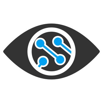 Smart Lens raster icon. Style is bicolor flat symbol, blue and gray colors, rounded angles, white background.