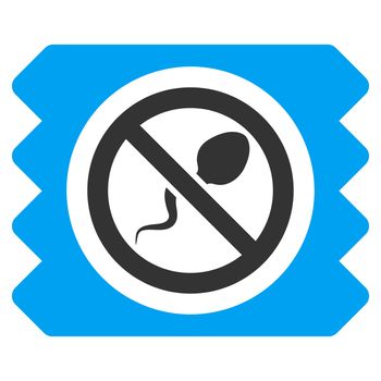 Spermicide Condom raster icon. Style is bicolor flat symbol, blue and gray colors, rounded angles, white background.