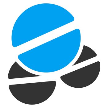 Tablets raster icon. Style is bicolor flat symbol, blue and gray colors, rounded angles, white background.