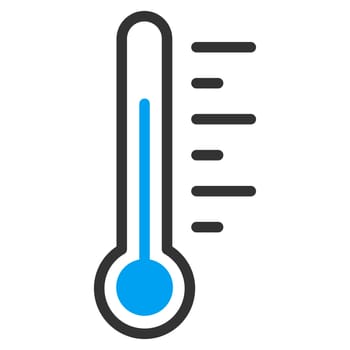 Temperature Level raster icon. Style is bicolor flat symbol, blue and gray colors, rounded angles, white background.