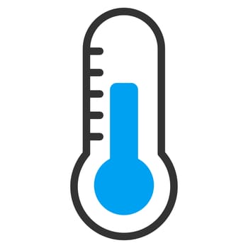 Temperature raster icon. Style is bicolor flat symbol, blue and gray colors, rounded angles, white background.