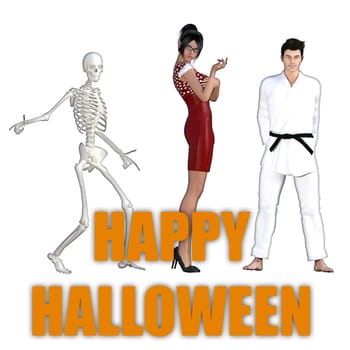 Happy Halloween Greeting Card With Costume Art