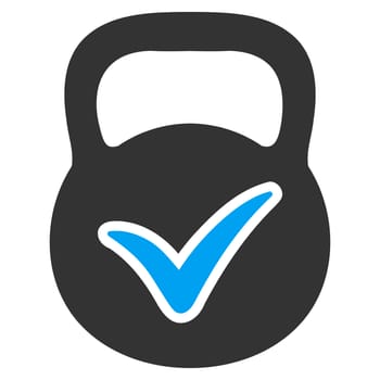Valid Mass raster icon. Style is bicolor flat symbol, blue and gray colors, rounded angles, white background.