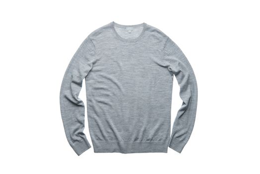 isolated light gray sweater on white background