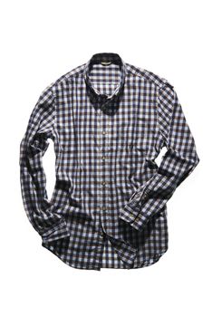 isolated blue flannel shirt on white background