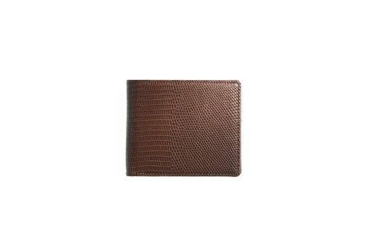simple and beautiful brown leather wallet on white background
