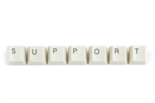 support text from scattered keyboard keys isolated on white background