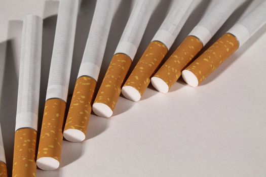 group of cigarettes on white background