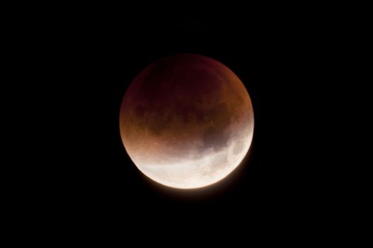 Total Lunar Eclipse on Sept. 28, 2015, observed in Kiel, Germany, through a Telescope