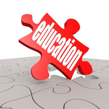 Education word with puzzle background image with hi-res rendered artwork that could be used for any graphic design.