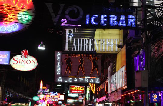 PATTAYA, THAILAND - DECEMBER 13: Nightlife on walking street on December 13, 2013 in Pattaya.