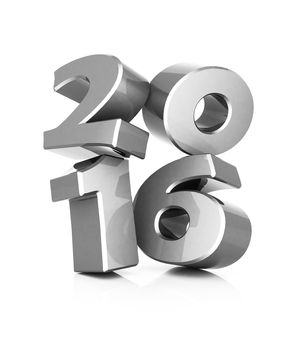 Happy new year 2016 isolated on a white background