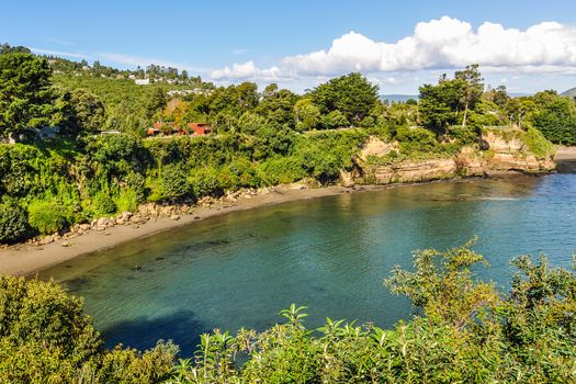 Seaside view in the Spanish fortress in Niebla, Valdivia, Patagonia, Chile