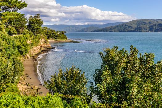 Seaside view in the Spanish fortress in Niebla, Valdivia, Patagonia, Chile