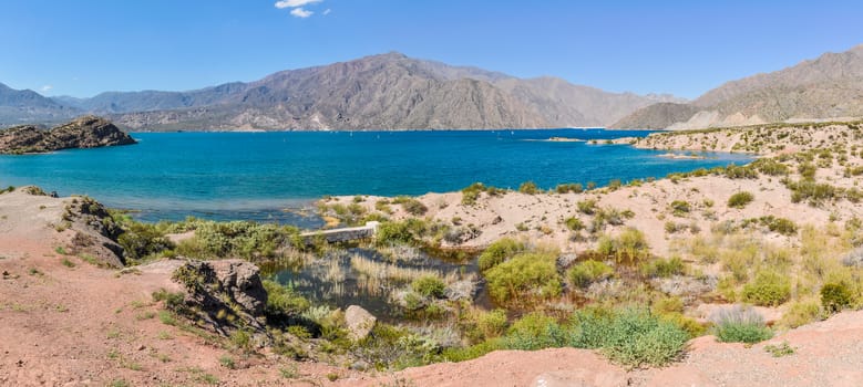 View of the Potrerillos Dam, Mendoza, Argentina