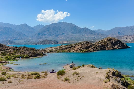 View of the Potrerillos Dam, Mendoza, Argentina