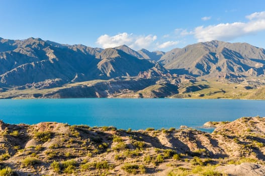 View of the Potrerillos Dam, Mendoza, Argentina