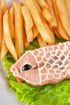 Trout fish with fried potato