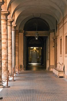 entrance with colonnade of palace