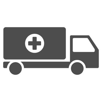 Drugs Shipment glyph icon. Style is flat symbol, gray color, rounded angles, white background.