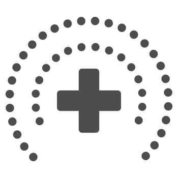 Health Care Protection glyph icon. Style is flat symbol, gray color, rounded angles, white background.