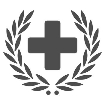 Medical Glory glyph icon. Style is flat symbol, gray color, rounded angles, white background.