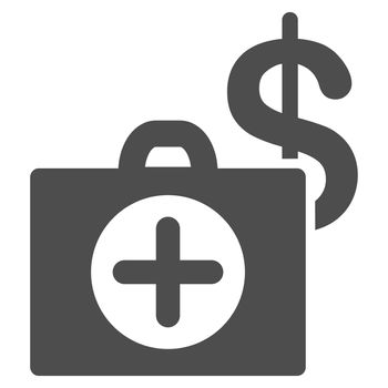 Payment Healthcare glyph icon. Style is flat symbol, gray color, rounded angles, white background.
