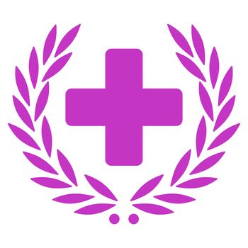 Medical Glory glyph icon. Style is flat symbol, violet color, rounded angles, white background.