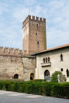 inner square of the old castle in Verona