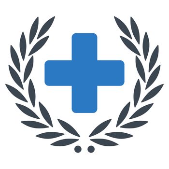 Medical Glory raster icon. Style is bicolor flat symbol, smooth blue colors, rounded angles, white background.