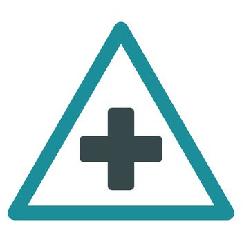 Health Warning raster icon. Style is bicolor flat symbol, soft blue colors, rounded angles, white background.