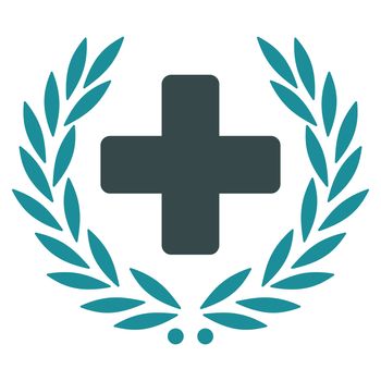 Medical Glory raster icon. Style is bicolor flat symbol, soft blue colors, rounded angles, white background.