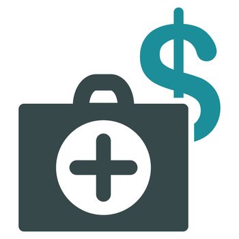 Payment Healthcare raster icon. Style is bicolor flat symbol, soft blue colors, rounded angles, white background.
