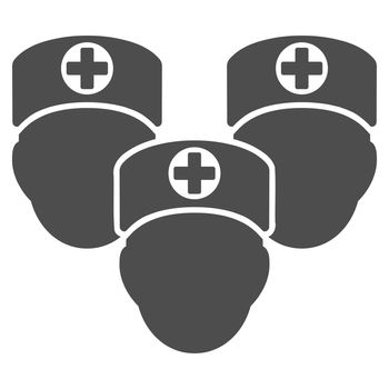 Medical Staff raster icon. Style is flat symbol, gray color, rounded angles, white background.